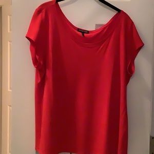 Eileen Fisher washable silk red top